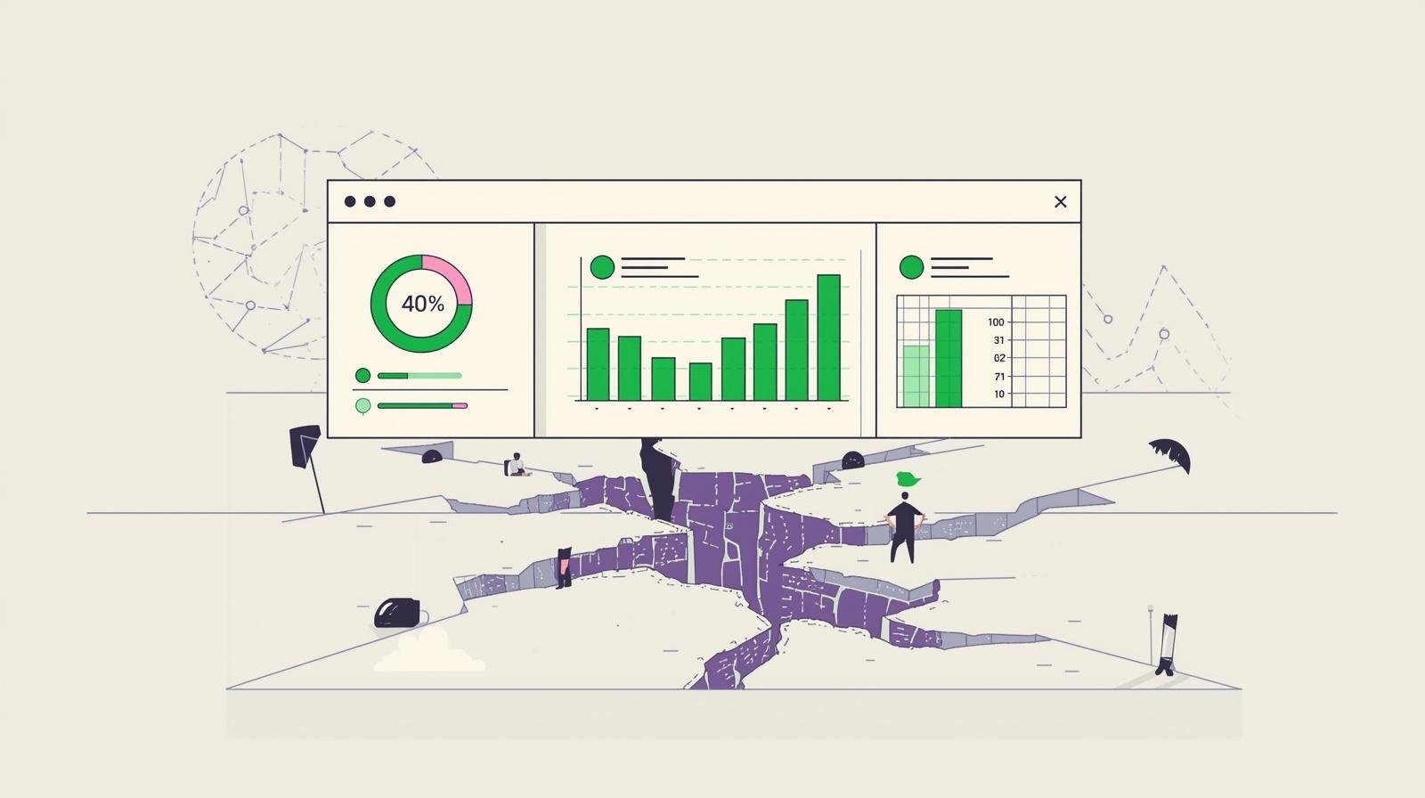 Illustration showing how wasted marketing spend can hide beneath strong performance metrics